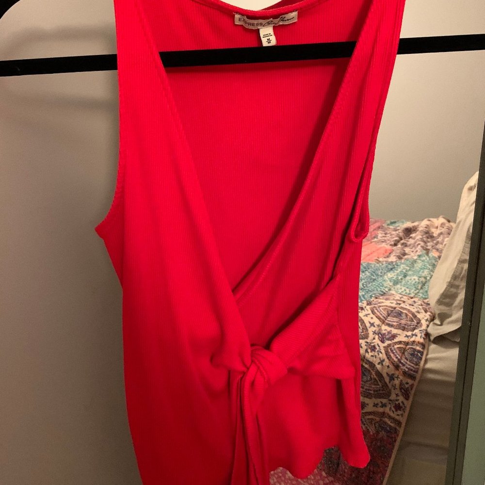 Red wrap tank top